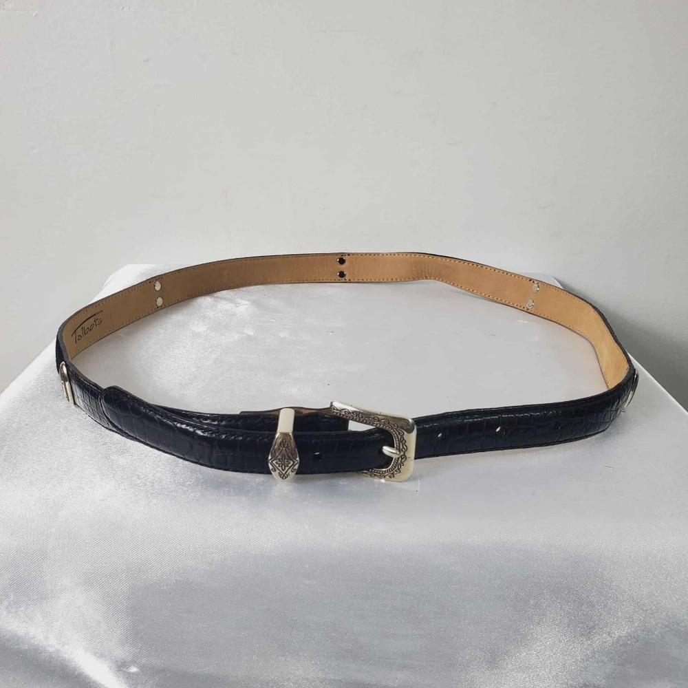 Vintage Talbots Western Elegant Red and Black Leather Belt